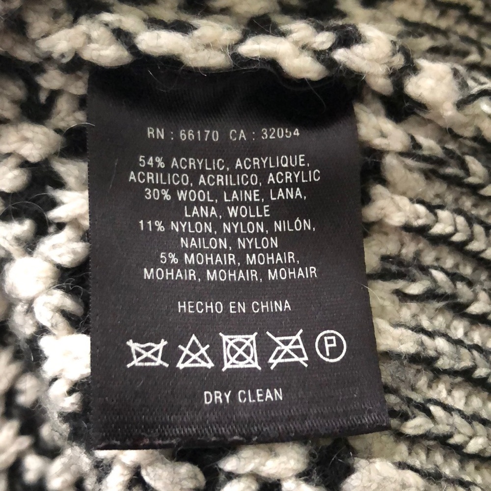 ANTHROPOLOGIE black+grey knitted crew neck sweater - Picture 6 of 6